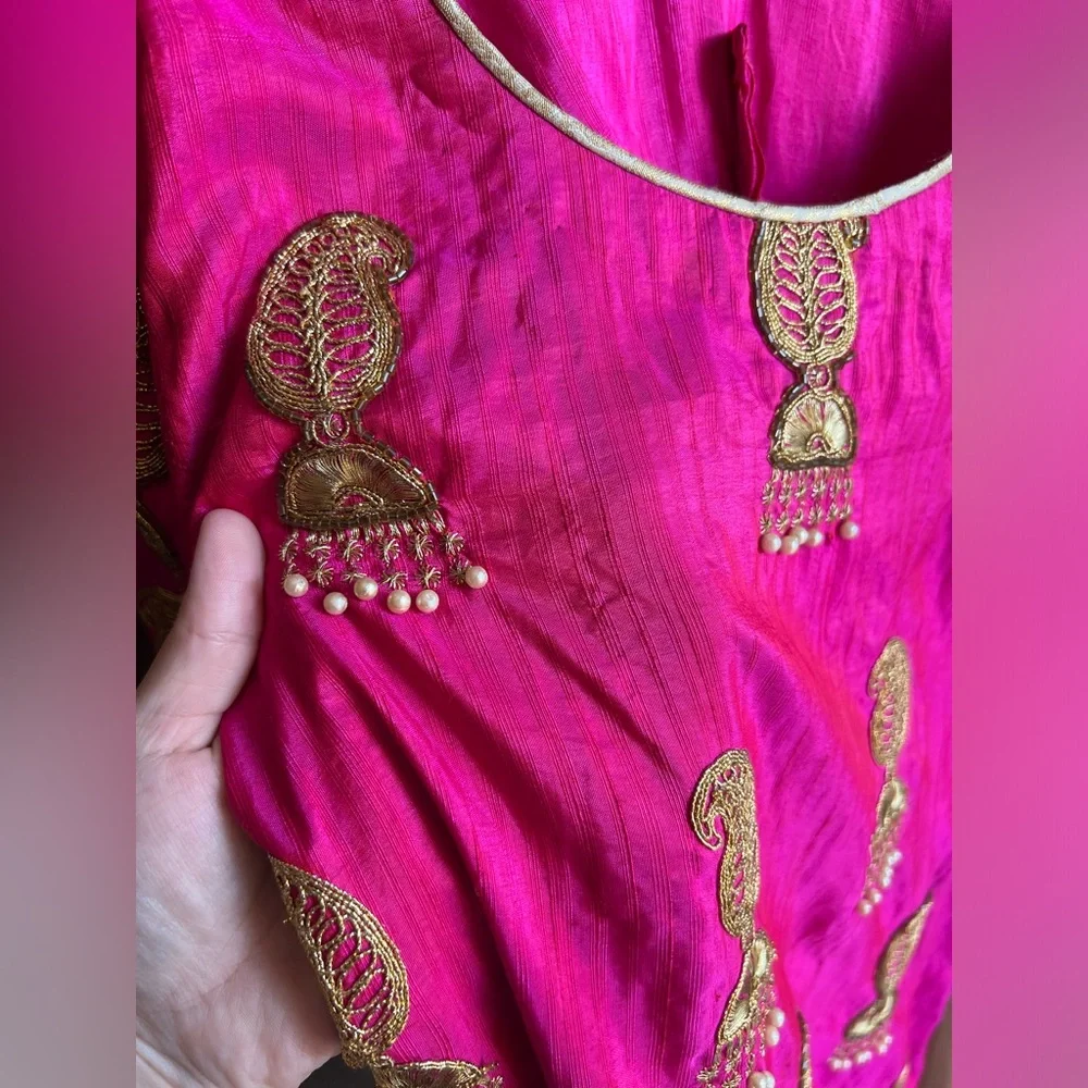 Hot Pink Ethnic shirt - Picture 3 of 4